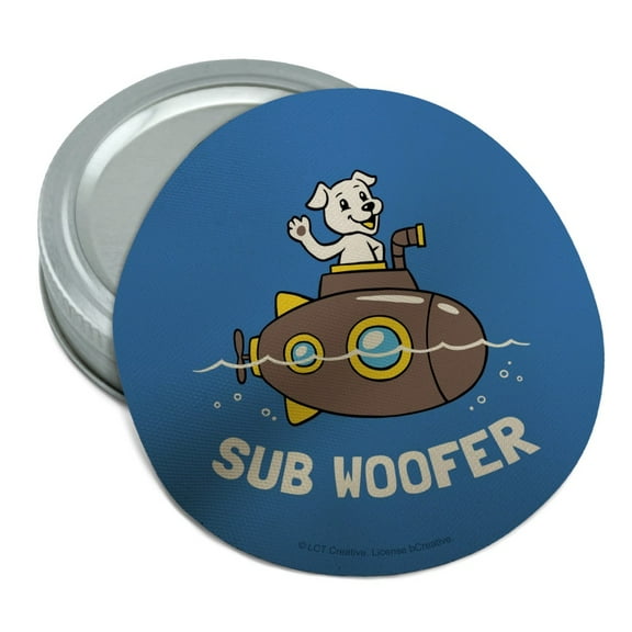 Sub Woofer Dog Submarine Funny Humor Round Rubber Non-Slip Jar Gripper Lid Opener