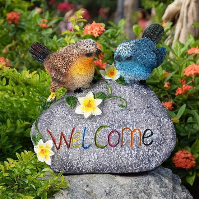 Bird Garden Statues Decor, Resin Sign Simulation Bird