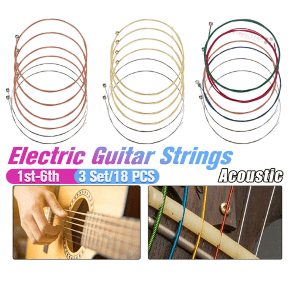 3 Sets of 6 Guitar Strings Replacement Steel String For Acoustic Guitar