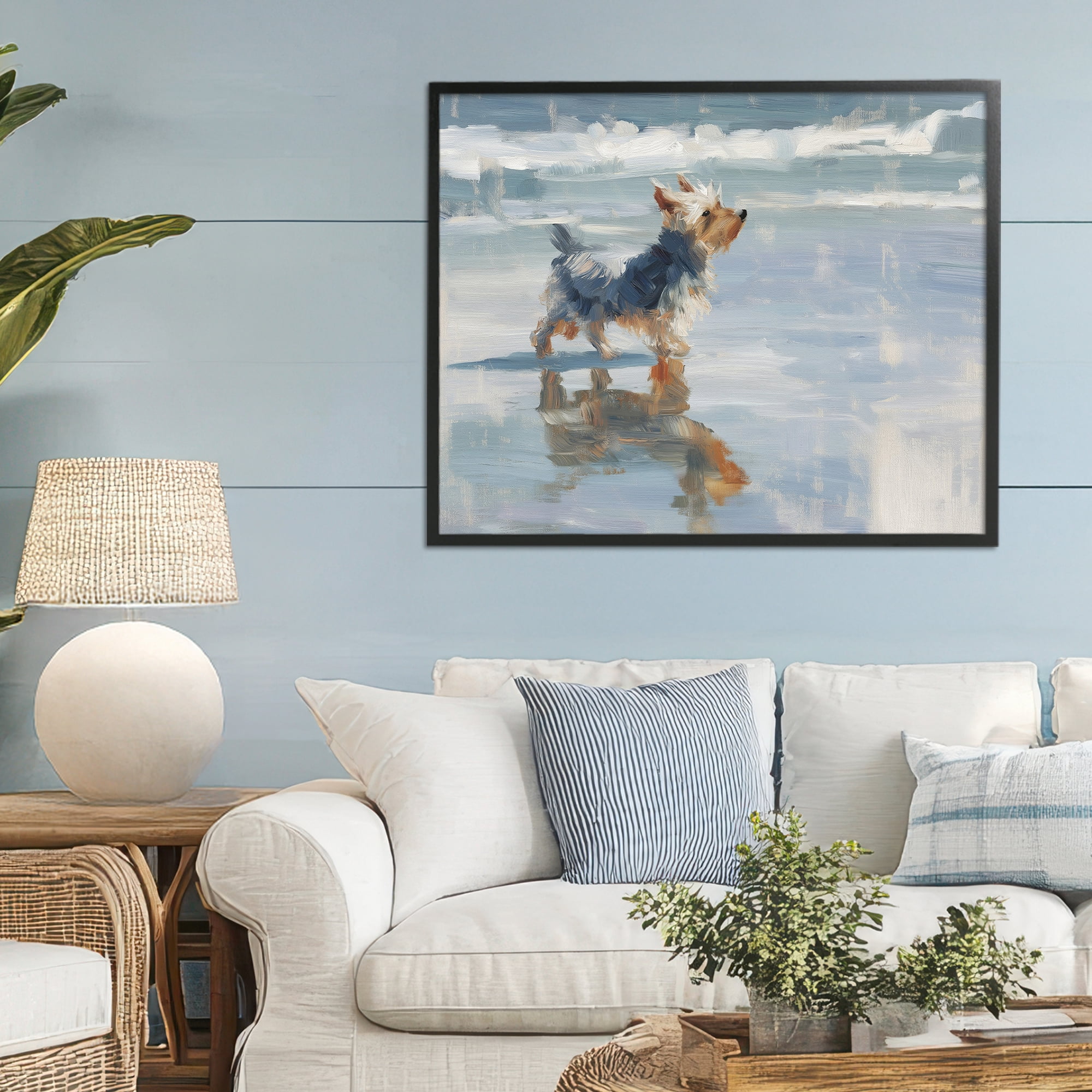 Stupell Industries Yorkie's Quiet Moment Black Framed Giclee Art, design by Svetlana Aleynikova