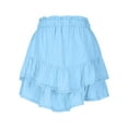 thumbnail image 3 of Royal Blue Modest Skirts for Women Mini Petite Loose Fit Mesh Tiered Plain Skirt Womens 2025 Clothes Trendy Y2K M, 3 of 5
