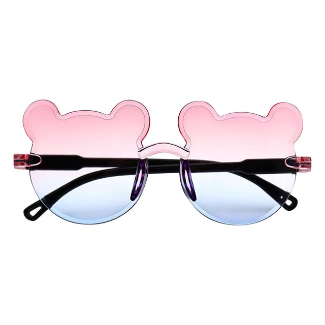 Kids' Bear Shape Sunglasses (2-12Y) - Polarized Uv Protection, Unbreakable Flexible Frame, Cute Cartoon Design For Boys & Girls Blue