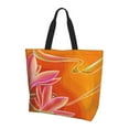 thumbnail image 2 of Fuzoiu Orange Flower Psychedelic Print Tote Bags for Women,Shoulder Bag, Gym Tote,Top Handle Ladies Shoulder Bags for Work Beach Travel and Shopping Grocery, 2 of 9