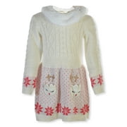 Little Lass Girls' 3-Piece Reindeer Dress Set Outfit Color: ivory Size: 4t