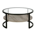 thumbnail image 6 of Evelyn&Zoe Winston 34.75" Wide Round Coffee Table, Blackened Bronze/Gray Oak, 6 of 7