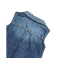 thumbnail image 6 of KIDSCOOL SPACE Little Girl Jean Vest,Junior Ripped Lace Denim Vest Tops,Blue,7-8 Years, 6 of 6