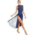 thumbnail image 2 of Alvivi Women Lyrical Dance Dress Sequins Tank Leotard Modern Contemporary Dancewear Costume Navy Blue XL, 2 of 7