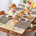 thumbnail image 2 of Cheetah Print Table Mats Set of 4, Heat Resistant Flax Linen Wrinkle Free Placemats, Vintage Animal Pattern for Bold Dining Table or Jungle Kitchen Decor, 2 of 6