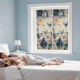 thumbnail image 4 of Vintage Blue Floral Window Privacy Film, Butterflies Watercolor Flower Tan Static Cling UV Sun Blocking Tint Film Heat Control Windows Films for Bedroom Bathroom, Window Stickers 17.7"x39.3", 4 of 8