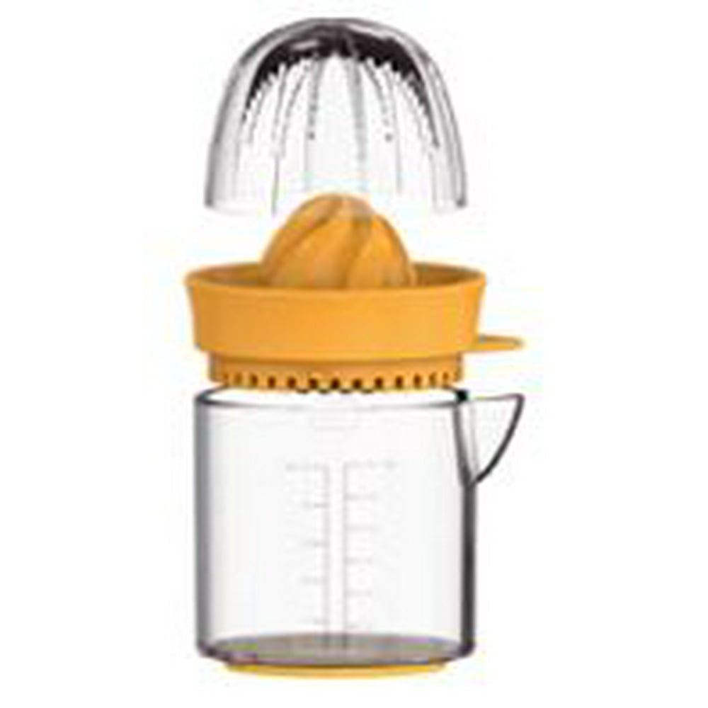 Mainstays 2 in 1 Mini Clear Plastic Lemon Yellow Manual 6 oz Citrus