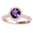 thumbnail image 2 of Aonejewelry 1.20 Ct. Ttw Diamond and Round Shaped Amethyst Ring in 10K Rose Gold, 2 of 4