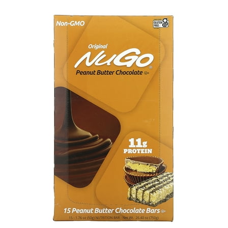 NuGo Original Peanut Butter Chocolate Protein Bar 15 ea