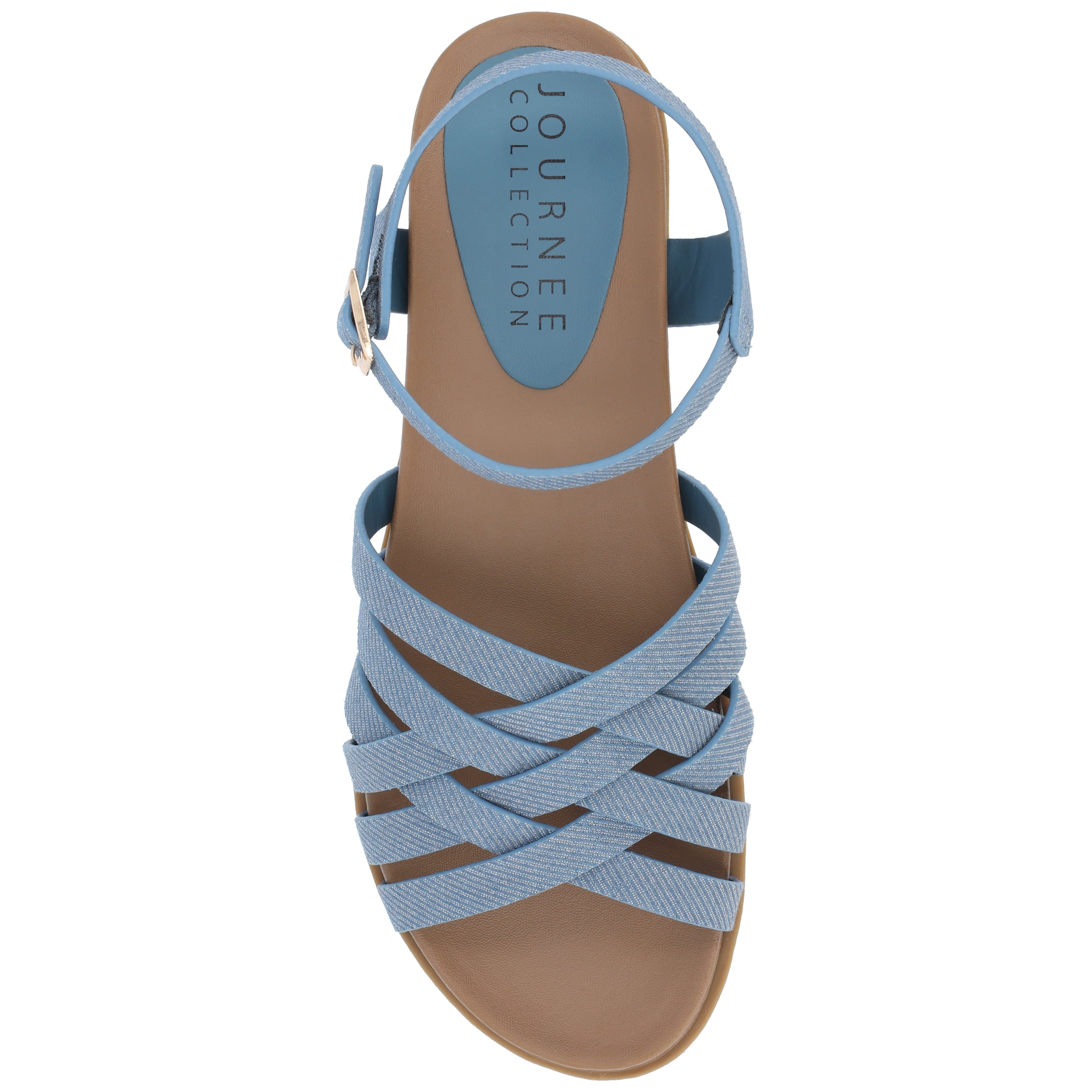 Journee Womens Kimmie Ankle Strap Flat Sandals