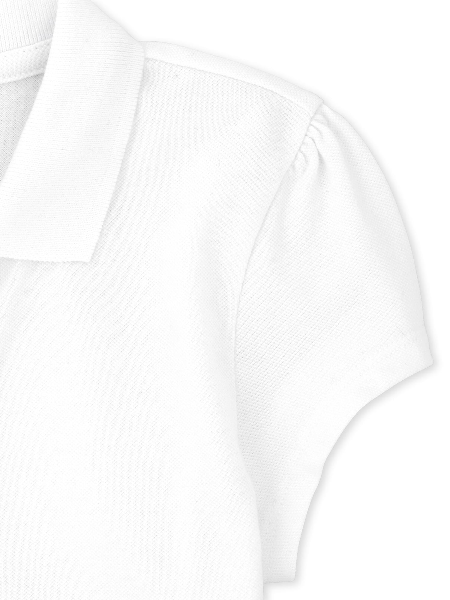 The Children's Place Girls Uniform Short Sleeve Ruffle Pique Polo, Sizes XS-XXL