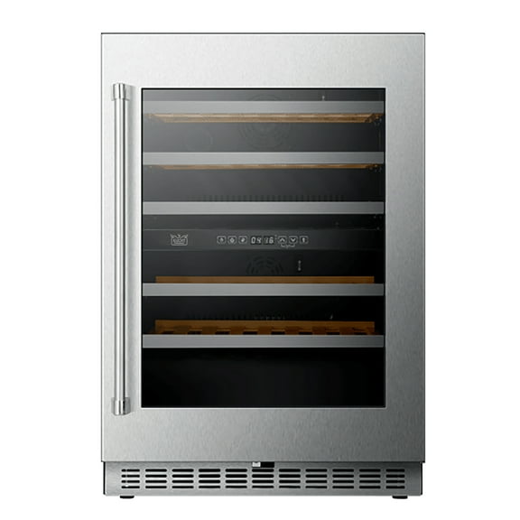 24 in. Dual Zone 52-Wine Bottles Wine Cooler in Stainless Steel