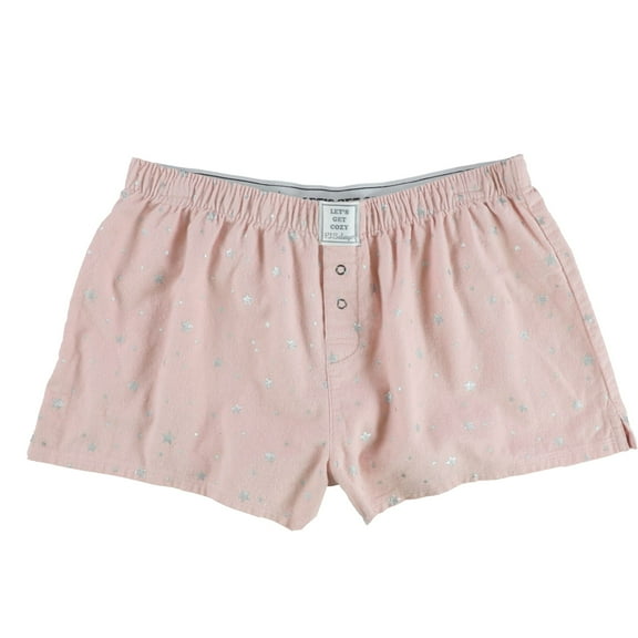 P.J. Salvage Womens Silver Stars On Pink Pajama Shorts, Pink, Medium