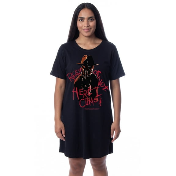 Nightmare On Elm Street Womens' Freddy Krueger Nightgown Sleep Pajama Dress