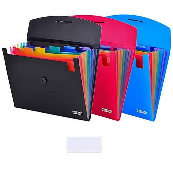 7 Pocket Expanding File Folders, Multicolor, 3 Count