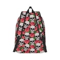 thumbnail image 3 of Daiia Skull and Roses Vintage Canvas Backpack for Men and Women ,Hiking Backpack,Travel Laptop Bag for School,Large Capacity Backpack, 3 of 8