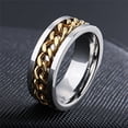 thumbnail image 1 of Nuevo anillo de pareja giratorio de acero inoxidable genial, cadena giratoria de alta calidad, anillos giratorios para mujer, hombre, joyería Punk, regalo de fiesta Tan Jianjun unisex, 1 of 2