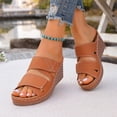 thumbnail image 4 of Xucatan Women's Adjustable Strap Wedge Sandals, Open Toe Platform Mules, Cushioned Comfortable Slip On Slippers for Summer Beach Daily Gift, 4 of 9