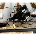 thumbnail image 3 of 6- Bottle Black Minimalistic Wine Rack with Curved HoldersDecMode 12" x 10" Black Metal Minimalistic 6 Bottle Wine Rack with Curved Holders, 1-Piece, 3 of 14