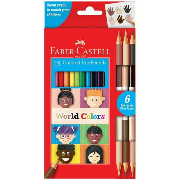 Faber-Castell World Colors Colored Pencils for Kids (15 Count)