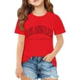 thumbnail image 3 of Zhanqunnn Girls Fashionable Casual Letter Print Short Sleeve Round Neck Tee Top, Size 11-12 Years, 3 of 8