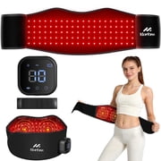 Morfone Cordless Red Light Belt with 3 Heat & 4 Vibration Massage, 660nm & 850n Infrared Red Light Back Massager Belt, Heating Pad for Back Waist Shoulder Leg Knee
