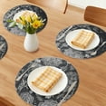 thumbnail image 2 of Placemats Set of 6 Plastic Placemats for Kitchen Dining Table Decor Table Placemats Wipeable Floral Table Mat Black-Silver 15inch, 2 of 6