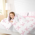 thumbnail image 4 of jejeloiu Ribbon Bow Knot Twin Comforter Sets,Pink Cartoon Bowtie Bedding Set For Girls Reversible 2-Piece, 4 of 8