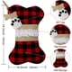 thumbnail image 2 of medias navideñas para mascotas, de arpillera, a cuadros, grandes, con forma de hueso, clásicas, colgantes, 2 of 5