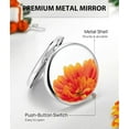 thumbnail image 4 of 1Pack/ 2Pack Luxury Metal Shell Compact Cosmetic Mirror for Purse, Round Double-Sided 1X/2X Magnifying Pocket Makeup Mirrors, 4 of 5