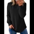 thumbnail image 1 of Sudadera de Mujer con Cuello Redondo, Larga, Corte Asimétrico y Dobladillo Curvo Negro M, 1 of 7