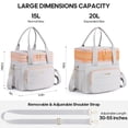 thumbnail image 6 of UKEIN 20L Expandable Insulated Lunch Bag for Women Men, Double Deck Leakproof Cooler Lunch Box, 5-Layer Thermal Lunch Tote for Camping, 6 of 7