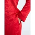 thumbnail image 4 of Joyspun Women’s Stretch Satin Notch Long Sleeve Top and Pants Pajama Set, 2-Piece, Sizes XS-3X, 4 of 6