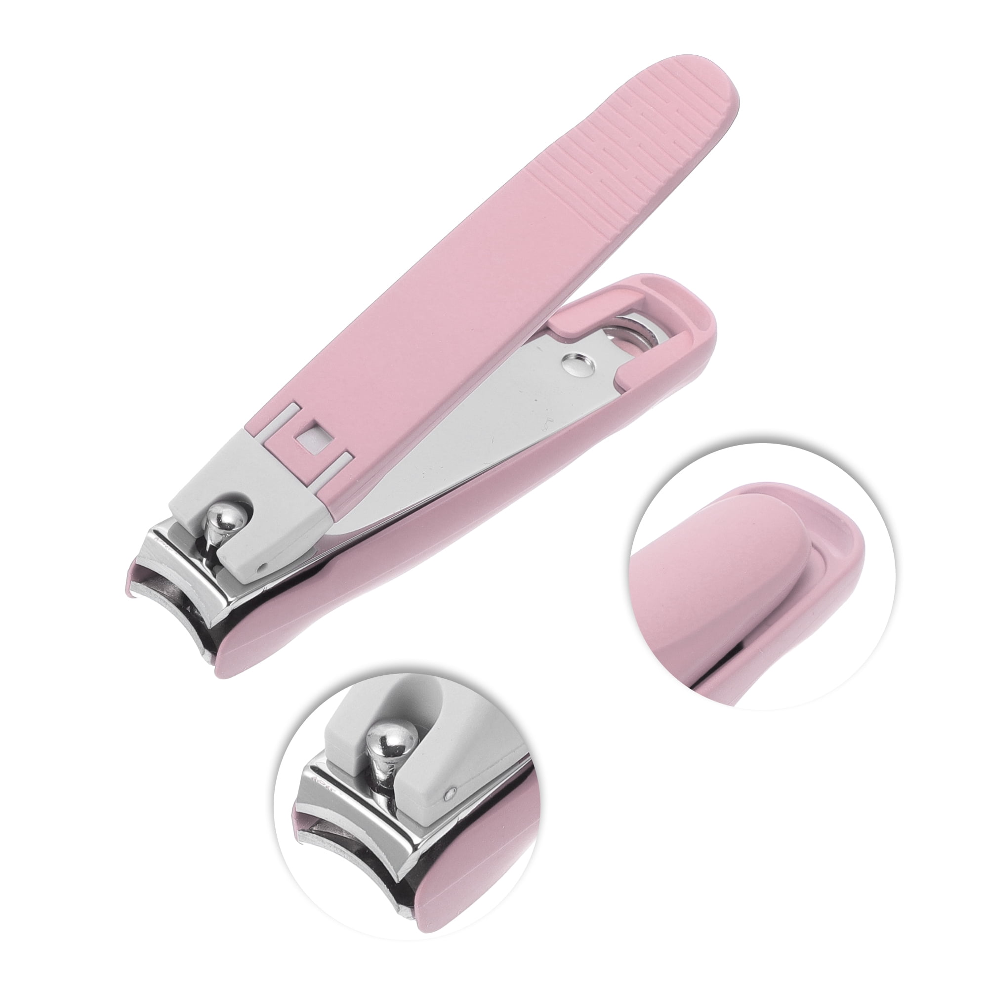 Unique Bargains 1pc Anti-splash Nail Clippers for Easy Nail Trimming Light Pink Small