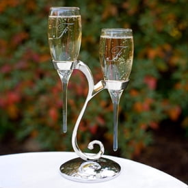 Raindrop Wedding Champagne Flutes