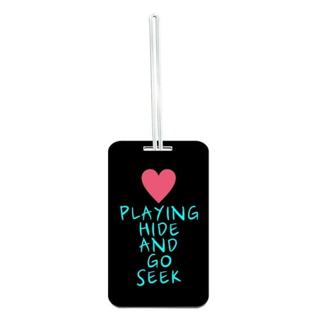 Large Hard Plastic Double Sided Luggage Identifier Tag - Love Playing Hide and Go