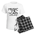 thumbnail image 4 of CafePress - Music And Cats Women's Light Pajamas - Women's Short Sleeve Print T-Shirt and Pants Light Cotton Pajama Set, 4 of 7