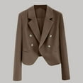 thumbnail image 2 of Gmluru Blazers For Women Coffee Long Sleeved Lapel Top Business Casual S-XL, 2 of 4