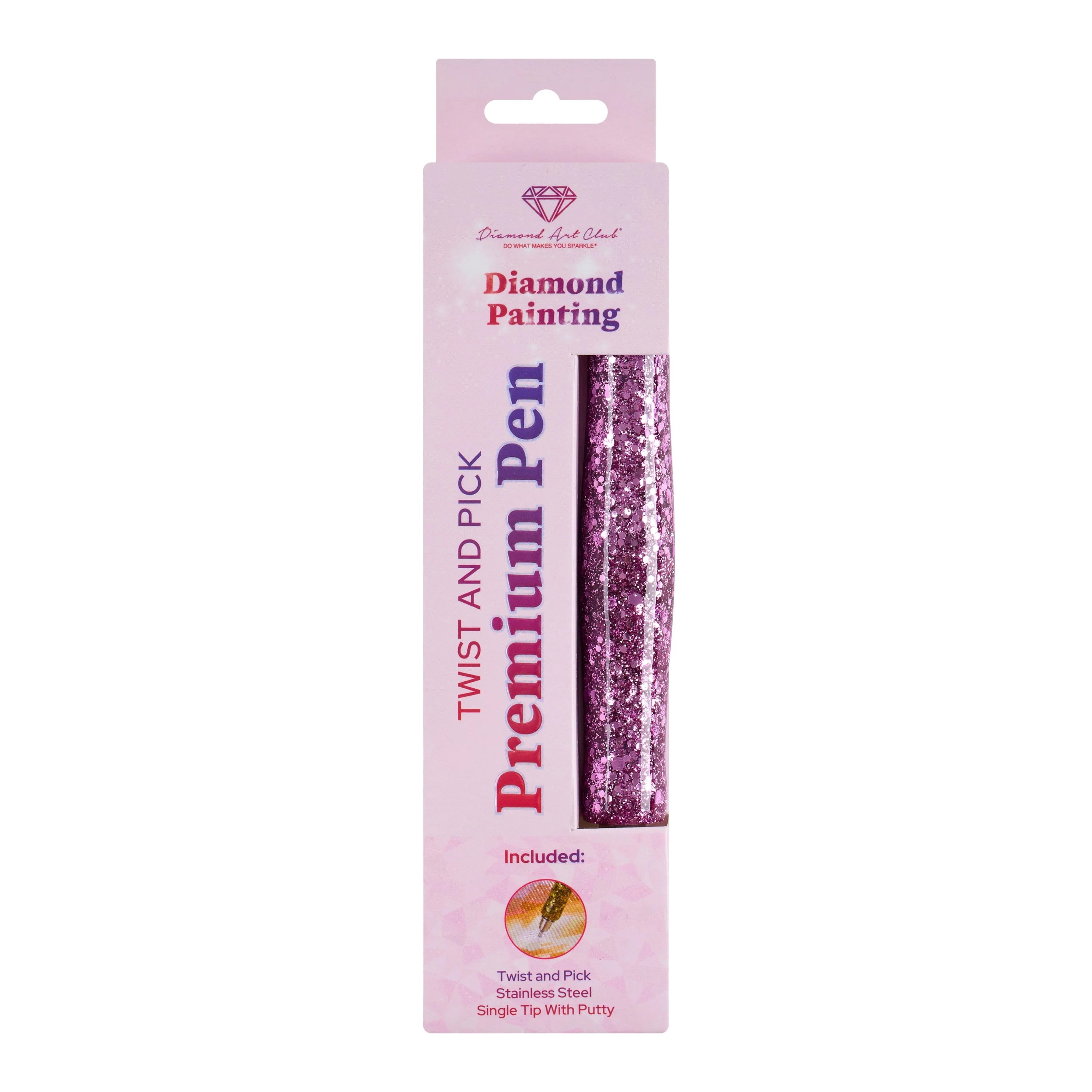 DIAMOND ART CLUB® Twist And Pick Premium Pen - Raspberry Lip Smacker, Comfortable Diamond Painting Pen, Diamond Art Accessories and Tools (Pack of 1)