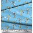 thumbnail image 3 of Soimoi Blue Moss Georgette Fabric Eyes & Artistic Tree Printed Craft Fabric by the Yard 42 Inch Wide, 3 of 3