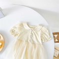 thumbnail image 5 of Gibobby Mameluco niña Mono de verano para niña recién nacida, vestido de malla con margaritas, ropa para gatear, ropa para pedos, ropa para exteriores para el(Beige, 2-3 Años), 5 of 5