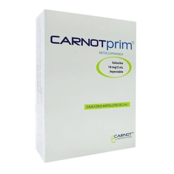 Carnotprim Metoclopramida 10 mg/2 ml solución inyectable 6 ampolletas 2 ml