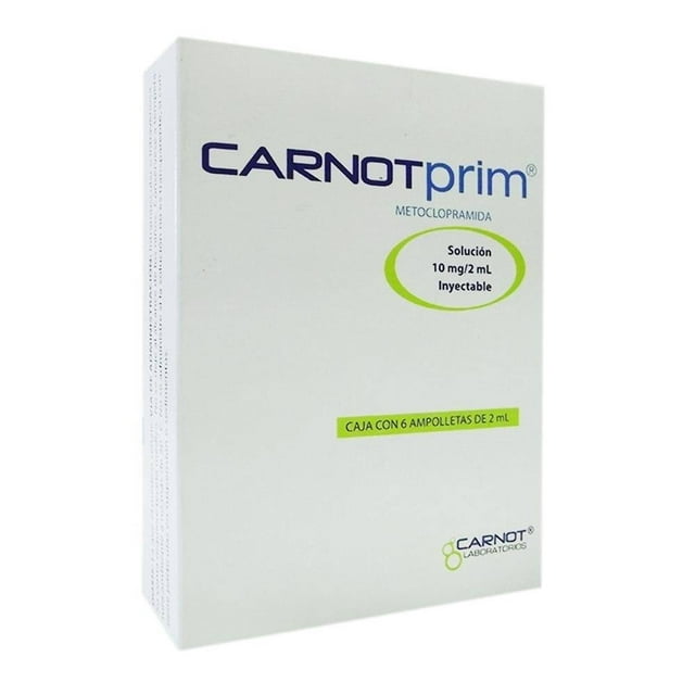 Carnotprim Metoclopramida 10 mg/2 ml solución inyectable 6 ampolletas 2 ml