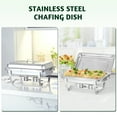 thumbnail image 7 of PRIJESSE 8 Pack Chafing Dish Round 6QT×4+Rectangular 8QT Full pan×2+Half pan×2 Chafers Stainless Steel Catering Buffet Warmer Set for Parties,Events,Wedding,Dinner, 7 of 7