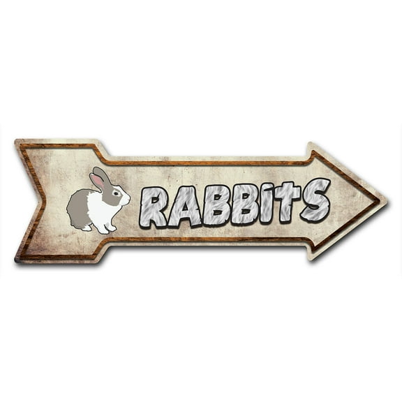SignMission 8 x 24 in. Indoor & Outdoor Decor Direction Sticker Vinyl Wall Decals - Rabbits - 24 in.