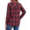 thumbnail image 5 of Fantaslook Womens Plaid Shirts Flannel Button Down Shirts Business Casual Long Sleeve Tops Dressy V Neck Blouses, 5 of 9