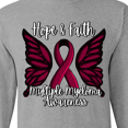 thumbnail image 4 of Inktastic Multiple Myeloma Cancer Awareness Hope & Faith with Butterfly Ribbon Long Sleeve T-Shirt, 4 of 5